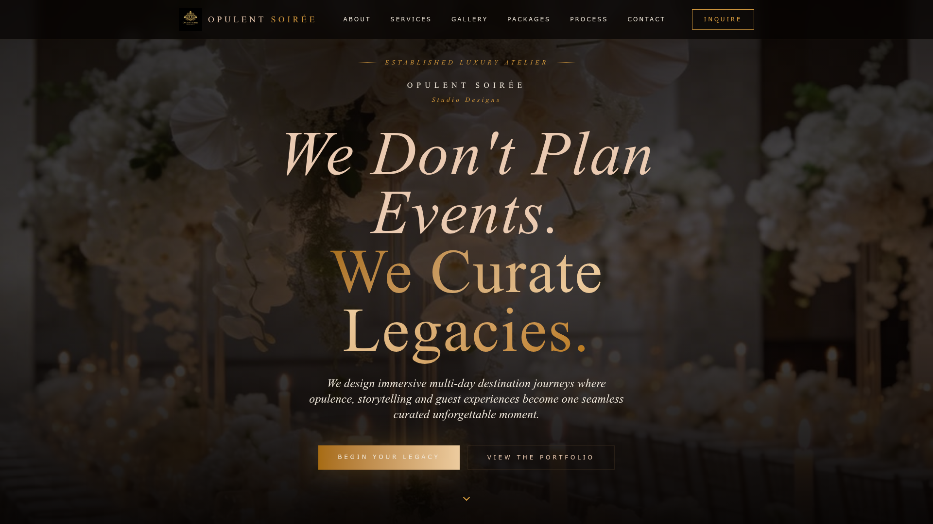Opulent Soiree Design website preview