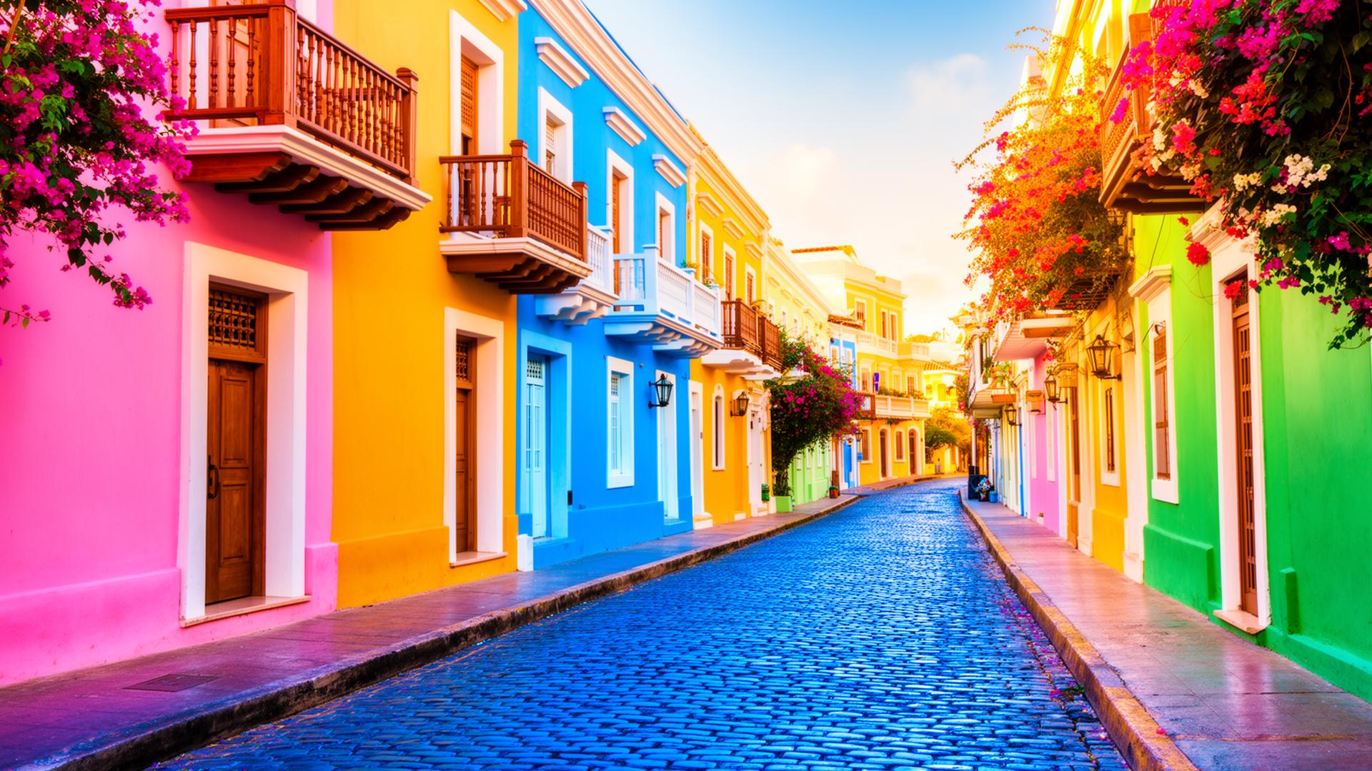 Calles coloridas del Viejo San Juan, Puerto Rico